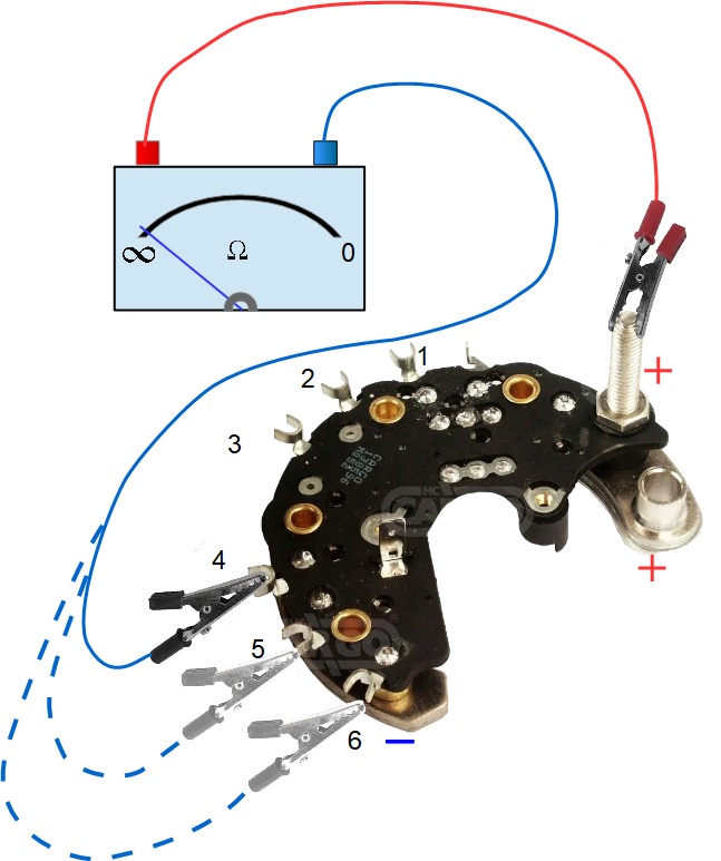  Как прозвонить диодный мост Valeo 1