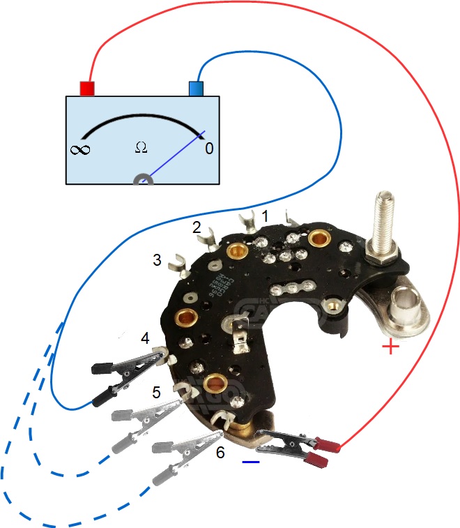 Как прозвонить диодный мост Valeo 3